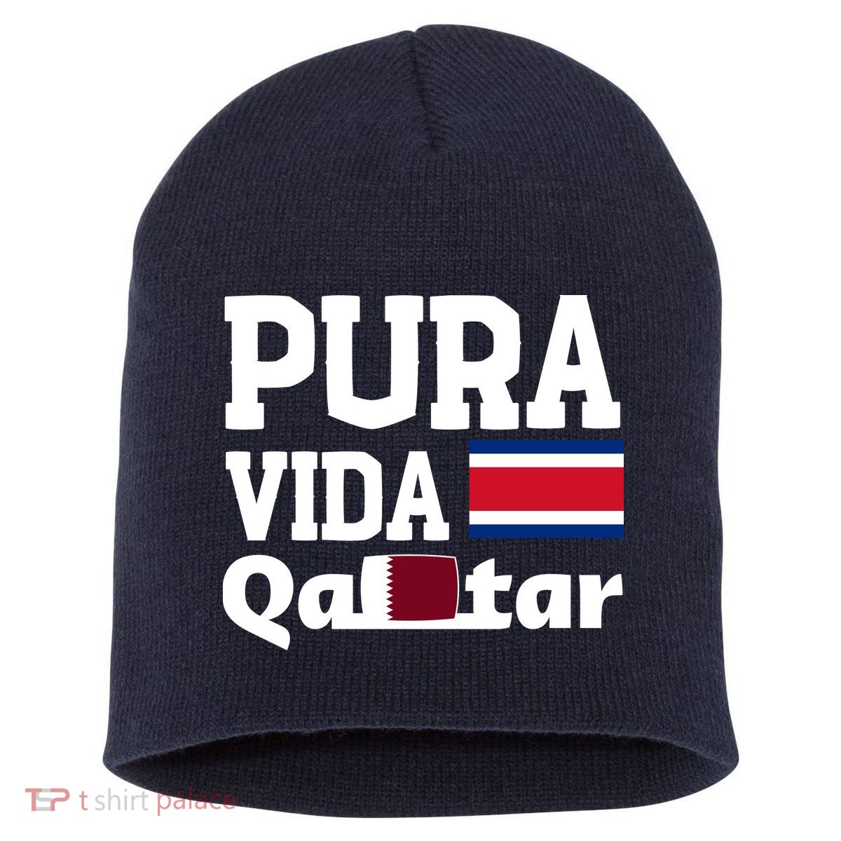 Pura Vida En Qatar 22 Costa Rica Short Acrylic Beanie
