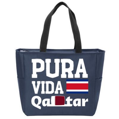 Pura Vida En Qatar 22 Costa Rica Zip Tote Bag