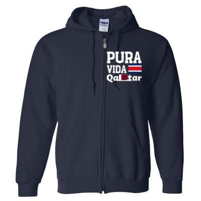 Pura Vida En Qatar 22 Costa Rica Full Zip Hoodie