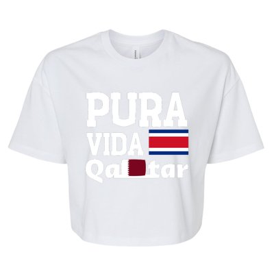 Pura Vida En Qatar 22 Costa Rica Bella+Canvas Jersey Crop Tee