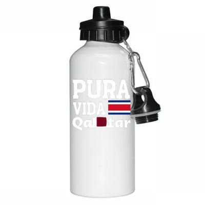 Pura Vida En Qatar 22 Costa Rica Aluminum Water Bottle