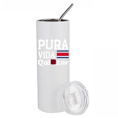 Pura Vida En Qatar 22 Costa Rica Stainless Steel Tumbler