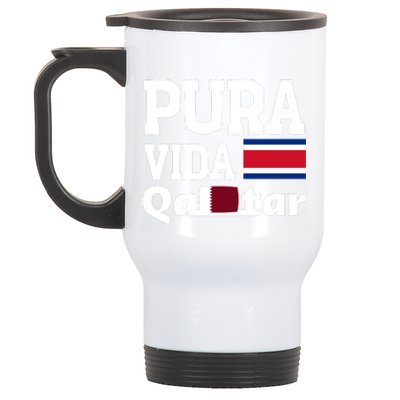 Pura Vida En Qatar 22 Costa Rica Stainless Steel Travel Mug