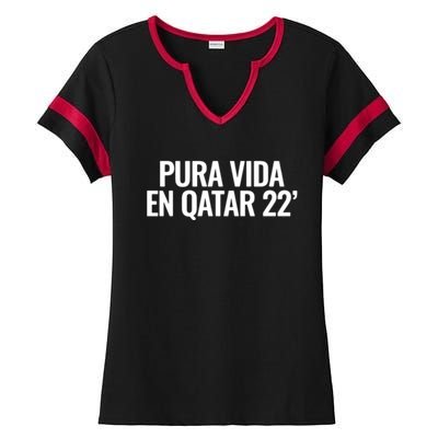 Pura Vida En Qatar 22 Costa Rica Ladies Halftime Notch Neck Tee