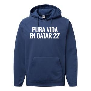 Pura Vida En Qatar 22 Costa Rica Performance Fleece Hoodie