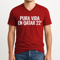 Pura Vida En Qatar 22 Costa Rica V-Neck T-Shirt