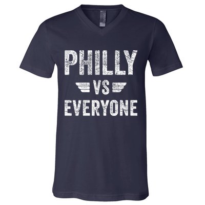 Philly VS Everyone Funny Pennsylvania V-Neck T-Shirt