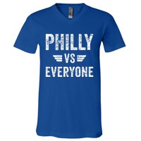 Philly Vs Everyone Funny Pennsylvania Meaningful Gift V-Neck T-Shirt