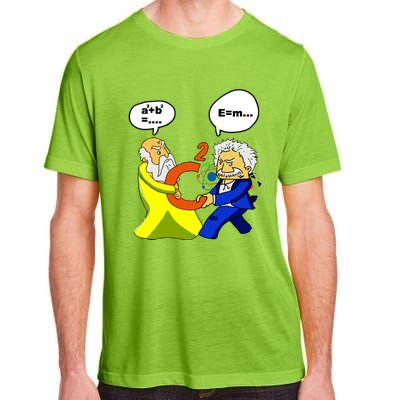 Pythagoras Vs Einstein Funny Math Science Adult ChromaSoft Performance T-Shirt