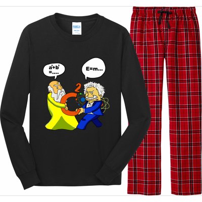 Pythagoras Vs Einstein Funny Math Science Long Sleeve Pajama Set