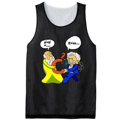 Pythagoras Vs Einstein Funny Math Science Mesh Reversible Basketball Jersey Tank