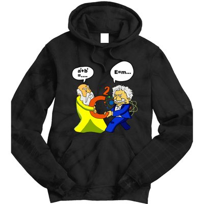 Pythagoras Vs Einstein Funny Math Science Tie Dye Hoodie