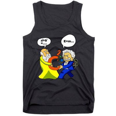 Pythagoras Vs Einstein Funny Math Science Tank Top