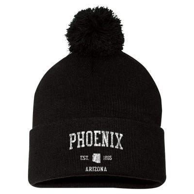 Phoenix Vintage Established Sports Design Phoenix Arizona Az Pom Pom 12in Knit Beanie