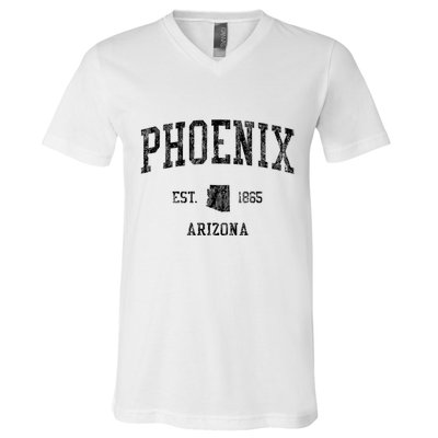 Phoenix Vintage Established Sports Design Phoenix Arizona Az V-Neck T-Shirt