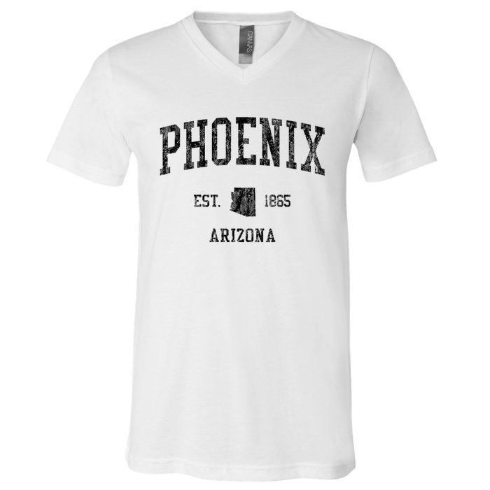 Phoenix Vintage Established Sports Design Phoenix Arizona Az V-Neck T-Shirt