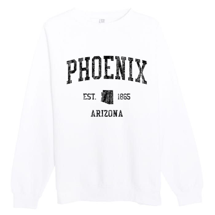 Phoenix Vintage Established Sports Design Phoenix Arizona Az Premium Crewneck Sweatshirt