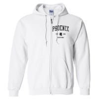 Phoenix Vintage Established Sports Design Phoenix Arizona Az Full Zip Hoodie