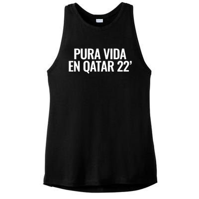 Pura Vida En Qatar 22 Costa Rica Ladies PosiCharge Tri-Blend Wicking Tank