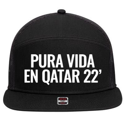 Pura Vida En Qatar 22 Costa Rica 7 Panel Mesh Trucker Snapback Hat