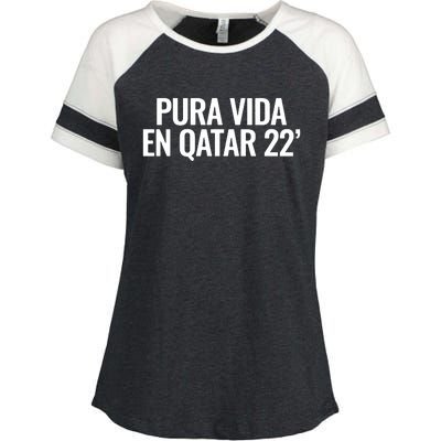 Pura Vida En Qatar 22 Costa Rica Enza Ladies Jersey Colorblock Tee