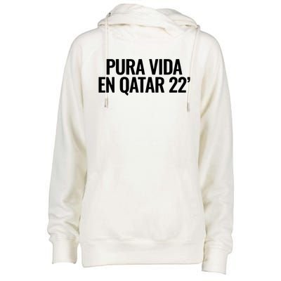 Pura Vida En Qatar 22 Costa Rica Womens Funnel Neck Pullover Hood