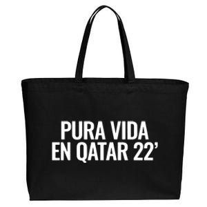 Pura Vida En Qatar 22 Costa Rica Cotton Canvas Jumbo Tote