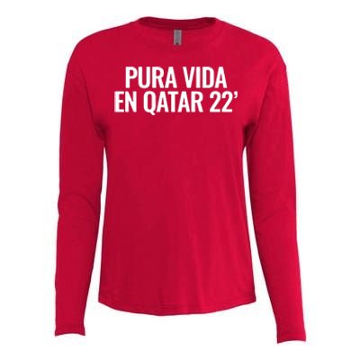 Pura Vida En Qatar 22 Costa Rica Womens Cotton Relaxed Long Sleeve T-Shirt