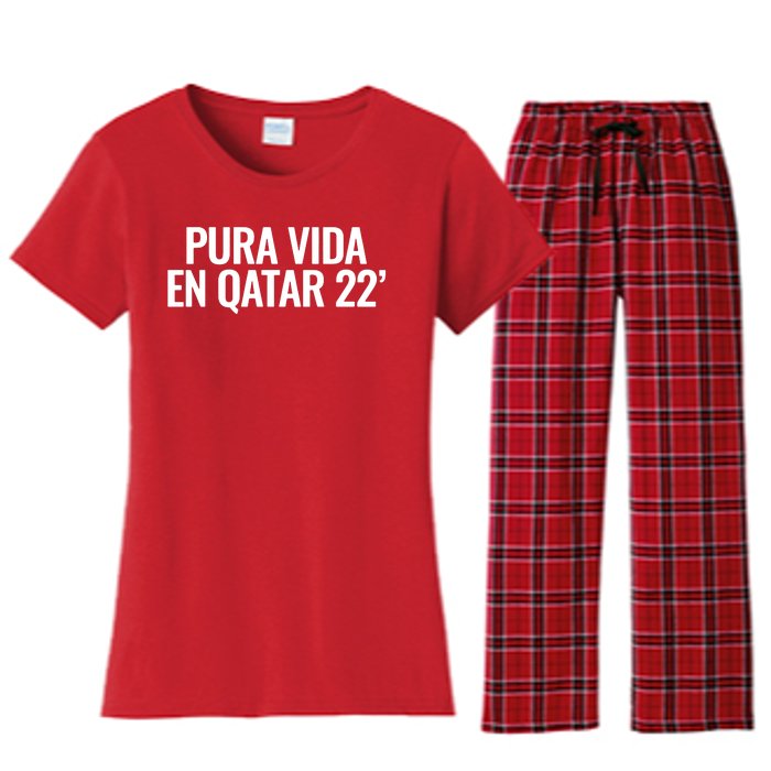 Pura Vida En Qatar 22 Costa Rica Women's Flannel Pajama Set