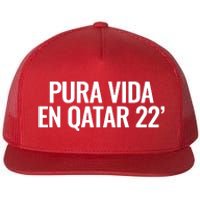 Pura Vida En Qatar 22 Costa Rica Flat Bill Trucker Hat