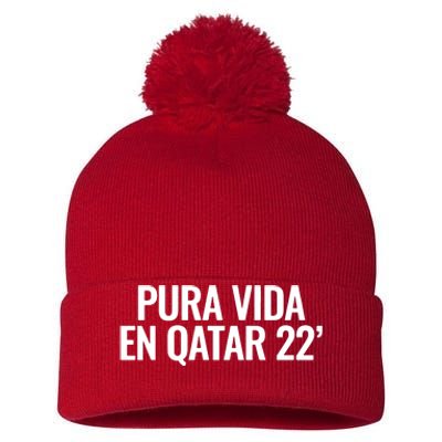 Pura Vida En Qatar 22 Costa Rica Pom Pom 12in Knit Beanie