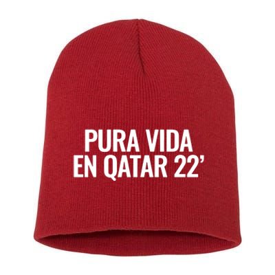 Pura Vida En Qatar 22 Costa Rica Short Acrylic Beanie