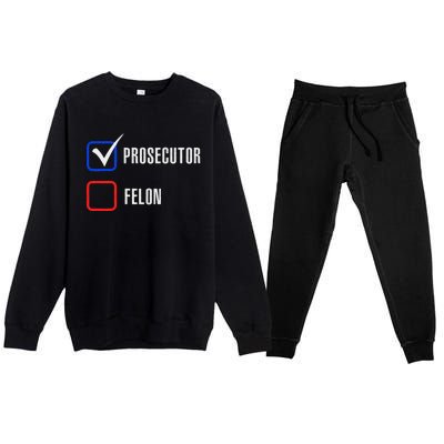 Prosecutor Vs Felon 2024 Voting Election 2024 Usa Premium Crewneck Sweatsuit Set