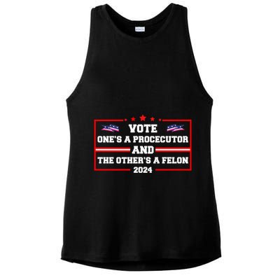 Prosecutor Versus Felon Voter Funny Political Ladies PosiCharge Tri-Blend Wicking Tank