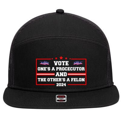 Prosecutor Versus Felon Voter Funny Political 7 Panel Mesh Trucker Snapback Hat