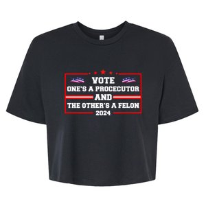 Prosecutor Versus Felon Voter Funny Political Bella+Canvas Jersey Crop Tee