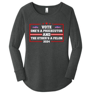 Prosecutor Versus Felon Voter Funny Political Women's Perfect Tri Tunic Long Sleeve Shirt