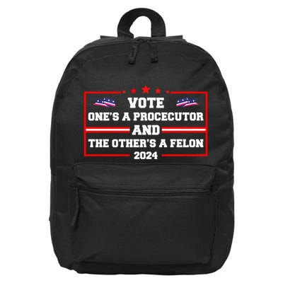 Prosecutor Versus Felon Voter Funny Political 16 in Basic Backpack