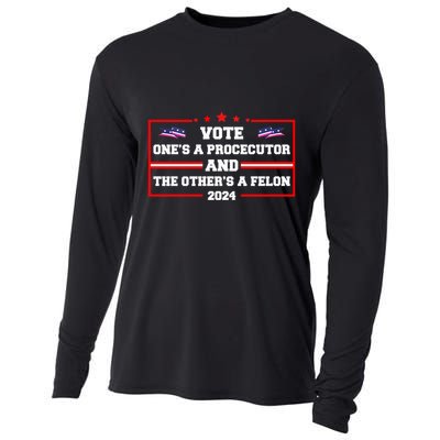 Prosecutor Versus Felon Voter Funny Political Cooling Performance Long Sleeve Crew