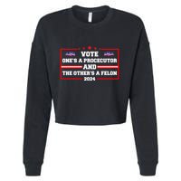 Prosecutor Versus Felon Voter Funny Political Cropped Pullover Crew