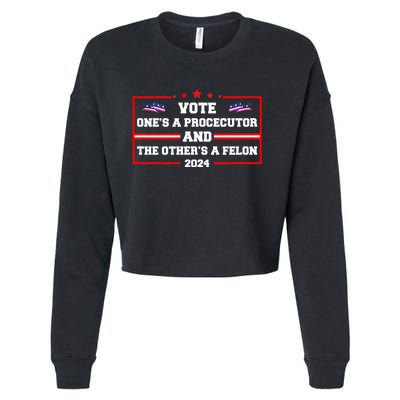 Prosecutor Versus Felon Voter Funny Political Cropped Pullover Crew