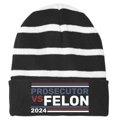 Prosecutor Vs Felon 2024 Striped Beanie with Solid Band