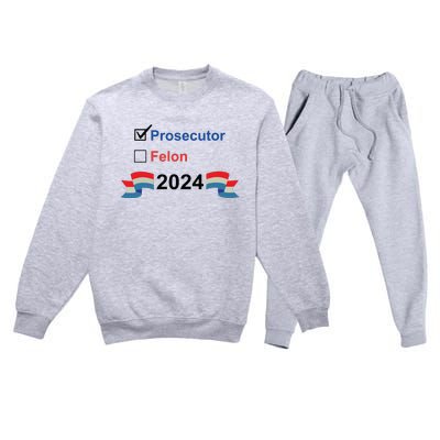 Prosecutor Vs Felon 2024 Premium Crewneck Sweatsuit Set