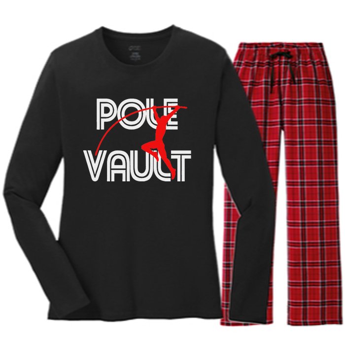 Pole Vault Fun Pole Vaulting Apparel For Vaulters Women's Long Sleeve Flannel Pajama Set 