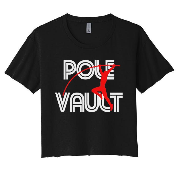 Pole Vault Fun Pole Vaulting Apparel For Vaulters Women's Crop Top Tee