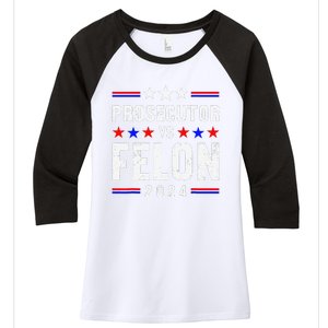 Prosecutor Vs Felon 2024 Women's Tri-Blend 3/4-Sleeve Raglan Shirt