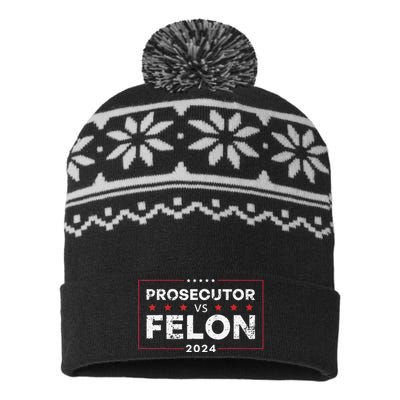 Prosecutor Vs Felon 2024 Gift USA-Made Snowflake Beanie