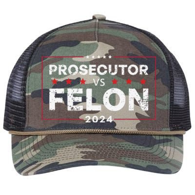 Prosecutor Vs Felon 2024 Gift Retro Rope Trucker Hat Cap