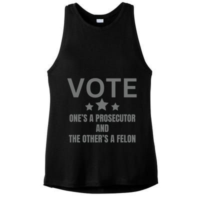 Prosecutor Versus Felon Voter Funny Political Ladies PosiCharge Tri-Blend Wicking Tank