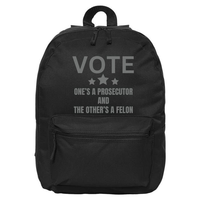 Prosecutor Versus Felon Voter Funny Political 16 in Basic Backpack